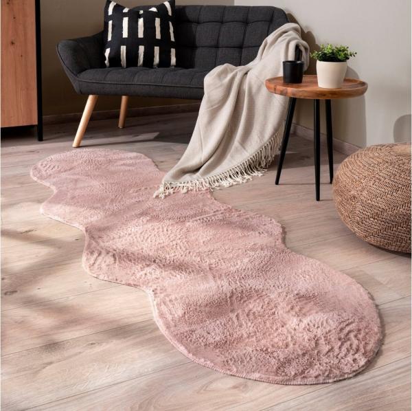 Paco Home Fellteppich Pelt 640, fellförmig, Höhe: 16 mm, Kunstfell, Uni Farben, sehr weicher Flor