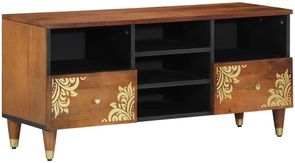 vidaXL TV-Schränk Honigbraun 100 x 33 x 46 cm Massivholz Mango 4018754
