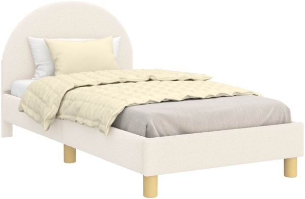 vidaXL Kinderbettgestell mit Kopfteil Creme 80x160 cm Schafstoff 42011027