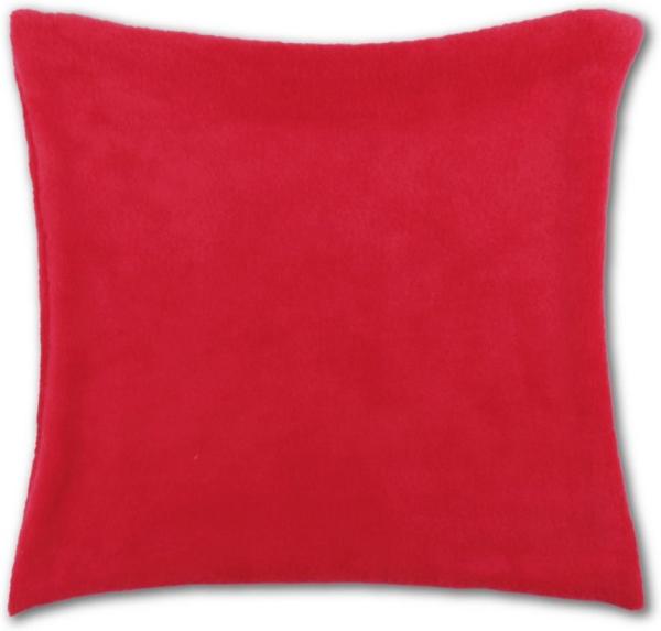 Kissenhülle Kuschel 30x30cm Kissenbezug Dekokissen Auswahl: rot - scarlett ohne Füllung