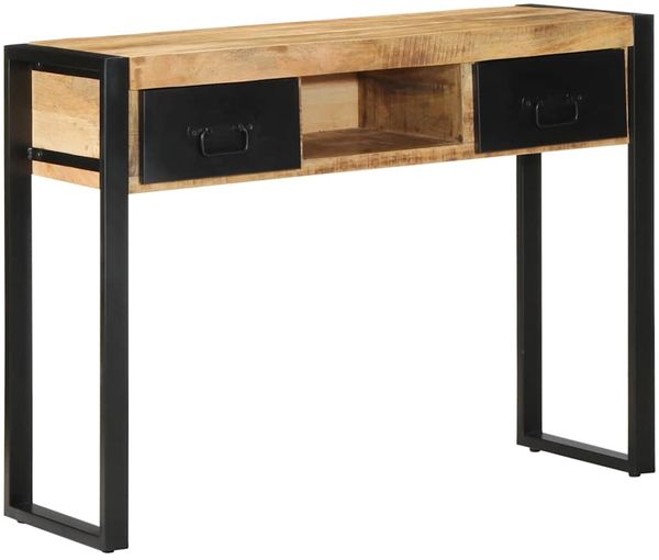 vidaXL Konsolentisch 100x35x75 cm Raues Massivholz Mango 4015927