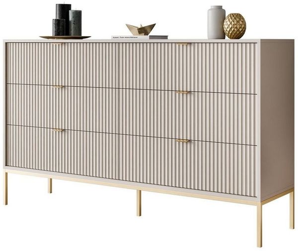 Lookway Kommode CORTADO GOLD KS154 mit Schubladen, Breite 154 cm