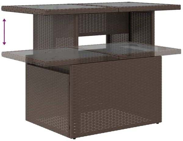 vidaXL 6-tlg. Garten-Sofagarnitur mit Kissen Braun Poly Rattan 3268503 Bild 7