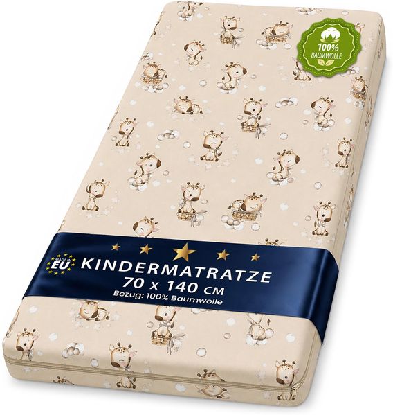 Matratze Kinderbett Mattress 70x140 cm Kindermatratze für Babybett Reisebett Beistellbett und Gitterbett Kinderbettmatratze Bettmatratze für Baby und Kinder 70x140