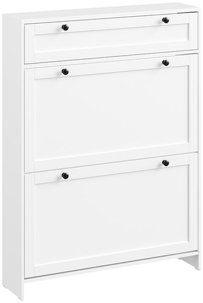 SoBuy FSR207-W Schuhschrank, MDF, Lackiert, Weiß, 80 x 107 x 19 cm