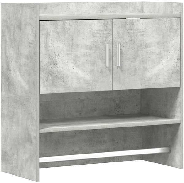 vidaXL Wandregal Wandhalterung Betongrau 80 x 36 x 80 cm Holzwerkstoff 8011382