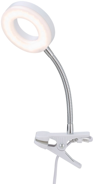 LED Tischleuchte, Spot beweglich, weiß, Metall, H 21cm
