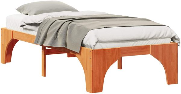 vidaXL Bettrahmen Braun 90 x 190 cm Massives Kiefernholz 873012 Bild 2