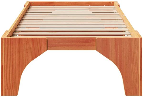 vidaXL Bettrahmen Braun 90 x 190 cm Massives Kiefernholz 873012 Bild 5