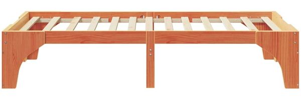 vidaXL Bettrahmen Braun 90 x 190 cm Massives Kiefernholz 873012 Bild 6