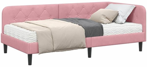 vidaXL Eckbettgestell Rosa 100 x 200 cm Samt 3394167 Bild 3