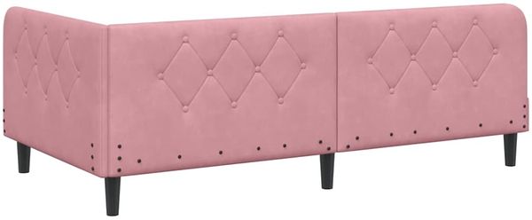 vidaXL Eckbettgestell Rosa 100 x 200 cm Samt 3394167 Bild 9