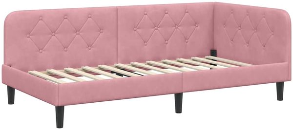 vidaXL Eckbettgestell Rosa 100 x 200 cm Samt 3394167 Bild 6