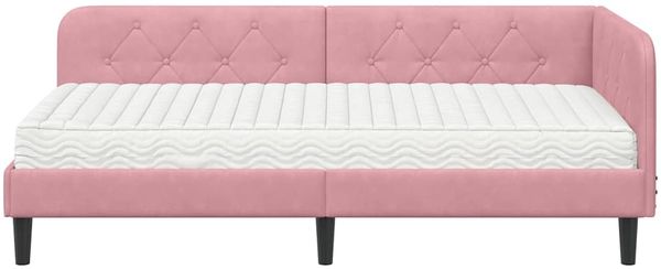 vidaXL Eckbettgestell Rosa 100 x 200 cm Samt 3394167 Bild 5