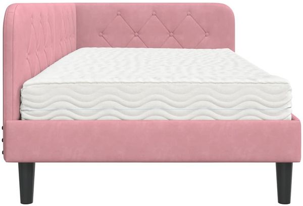 vidaXL Eckbettgestell Rosa 100 x 200 cm Samt 3394167 Bild 8