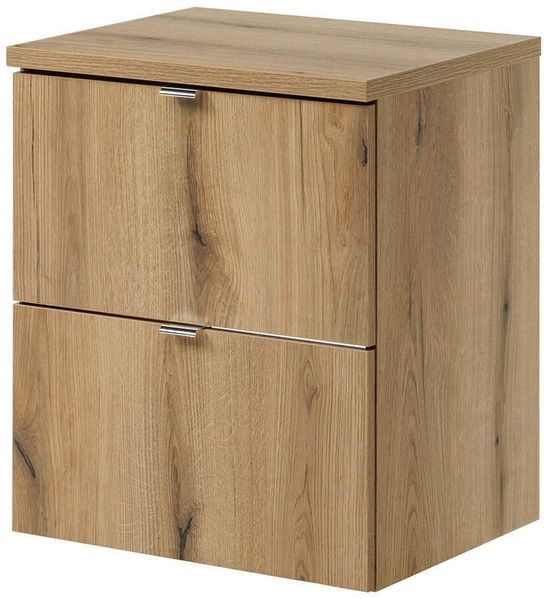 Waschbeckenunterschrank Skelbolu 50x60x40cm Eichenoptik [en. casa]