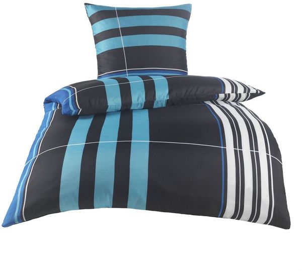 Optidream Bettwäsche Set Mikrofaser 135x200 Polyester Karo Petrol, Polyester, 2 teilig, bettwäsche microfaser mit reißverschluss bettwäsche microfaser