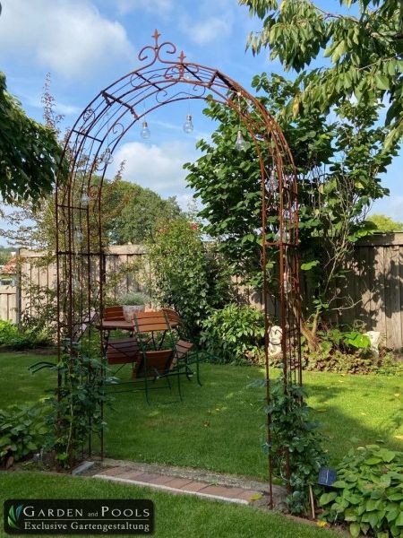 GardenAndPools 'PARIS' Rosenbogen Lilie Spitze, 140cm, Verzinkt