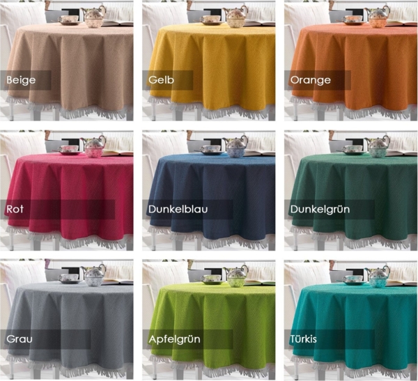 Beautex Tischdecke Garten Balkon Terrasse Camping Tischdecke, Eckig Rund Oval, Größe und (1-tlg) Bild 3