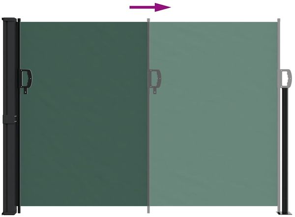 vidaXL Seitenmarkise Ausziehbar Dunkelgrün 140x500 cm 4004425 Bild 5