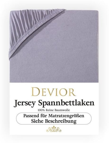 Devior Spannbettlaken für Topper bis 10cm Höhe, aus 100% atmungsaktiver Baumwolle 135 g/m², Jersey, Gummizug: Rundumgummizug, Bettlaken für Topper und dünne Matratzen - extra weniger Stoff