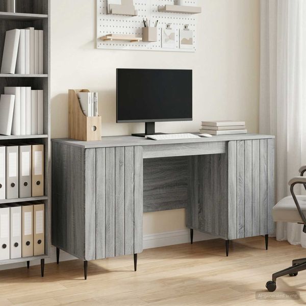 vidaXL Schreibtisch Graues Sonoma 142,5 x 50 x 75 cm Holzwerkstoff 3414591