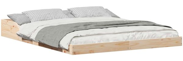 vidaXL Bettrahmen Braun 160 x 210 cm Massives Kiefernholz 873355 Bild 2