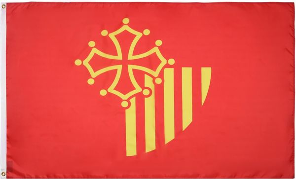 AZ FLAG - Flagge Languedoc-Roussillon - 150x90 cm - Okzitanien Fahne 100% Polyester mit Messing-Ösen - 110g