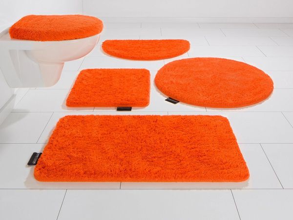 Bruno Banani Badematte Lana, Badvorleger, Badezimmer Teppich, Höhe 25 mm, rutschhemmend beschichtet, fußbodenheizungsgeeignet, schnell trocknend, strapazierfähig, Polyacryl, rechteckig, 3-tlg. Stand-WC Set, Badteppich, Badematten, unifarben, auch als 3...