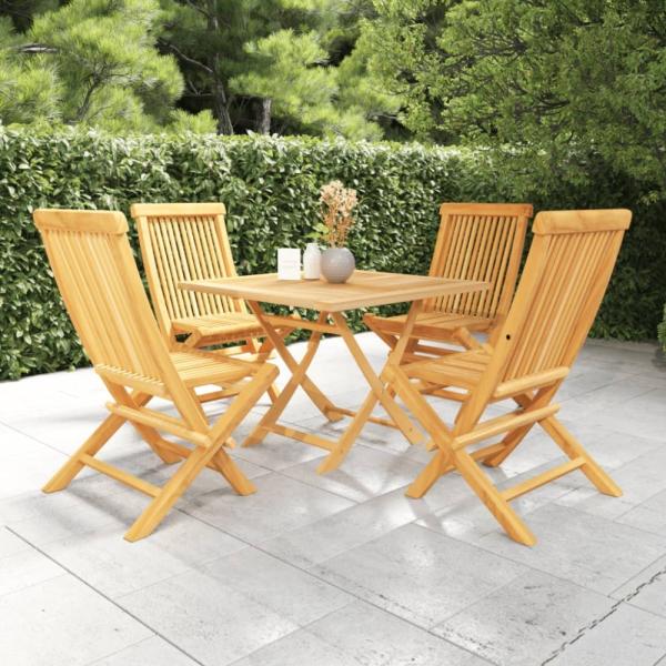 vidaXL 5-tlg. Garten-Essgruppe Massivholz Teak 3059583