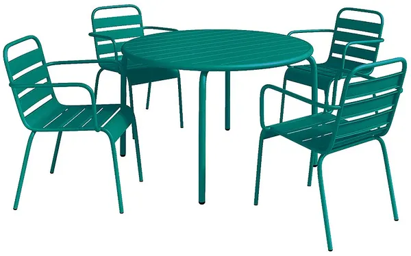 Vente-unique - MIRMANDE Garden dining set Metall Blau - B 110 cm59 cm x H 74 cm79 cm x L 110 cm56 cm