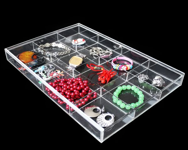 Yudu Schmuckkasten Acryl Schmucklade Aufbewahrungsbox Vorlagebrett mit Deckel