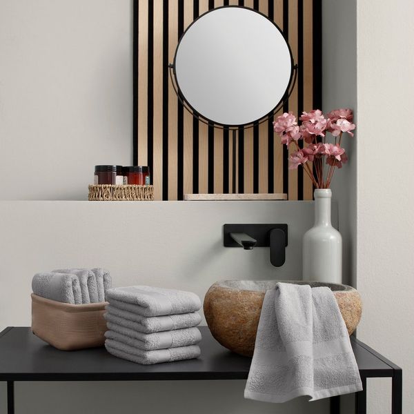 OTTO home Gästehandtücher Vanessa, 8 Gästehandtücher, 30x50cm, in Standard- und Premium-Qualität, Walkfrottee (Set, 8-St), Handtücher mit Bordüre, 100% Baumwolle, einfarbig, weich
