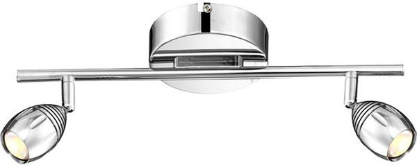 LED Deckenlampe, Chrom, Alu, bewegliche Spots, L 38 cm
