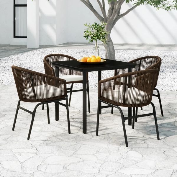 vidaXL 5-tlg. Garten-Essgruppe Braun 3099228