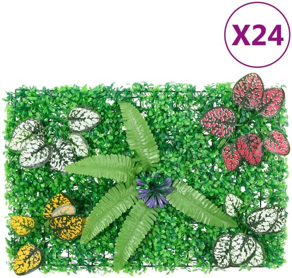 vidaXL Sichtschutz aus Kunstpflanzen 24 Stk. Grün 40x60 cm 366639