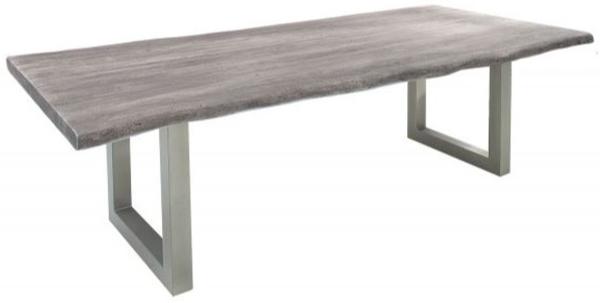 Casa Padrino Designer Massivholz Esstisch Grau - Akazie - 200 x 100 x H. 77 cm - Aus massivem Akazienholz