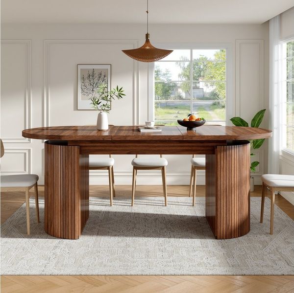 i@home Esstisch (1 Tisch), Teleskoptisch (120-160×80cm), Tisch mit Regalen, Küchentisch,Braun