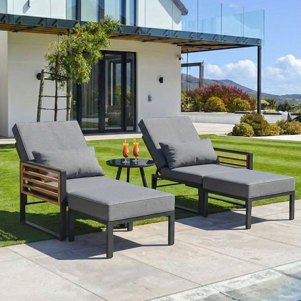 Flieks Gartenliege, Gartensofa Liege mit verstellbarer Rückenlehne, frei kombinierbar