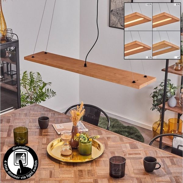 hofstein Pendelleuchte »Volano« dimmbare Hängelampe aus Metall/Holz