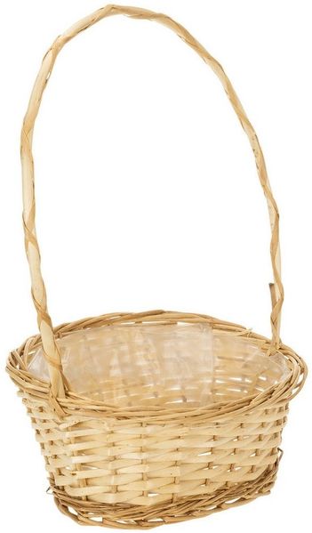 Viana Dekokorb Präsentkorb Weide 30x23 cm Hell mit Kunststofffolie ideal für