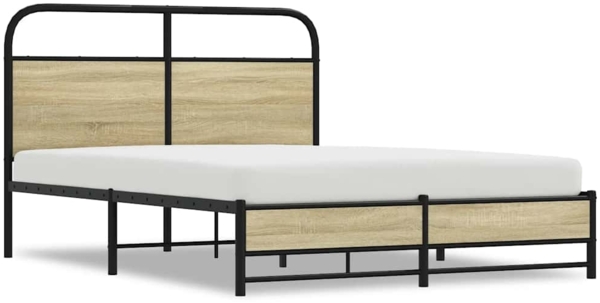vidaXL Bettgestell ohne Matratze 135x190 cm Sonoma-Eiche Holzwerkstoff 4100427