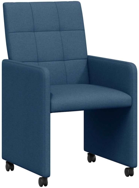 vidaXL Esszimmerstühle mit Rollen 2 pcs Blau 58 x 65 x 94 cm Stoff 42017837