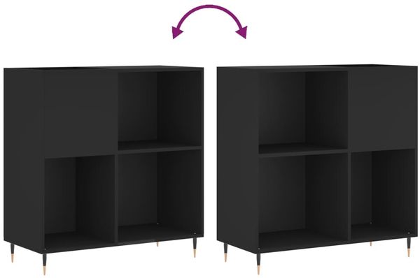 vidaXL Plattenschrank Schwarz 84,5x38x89 cm Holzwerkstoff 831765 Bild 7