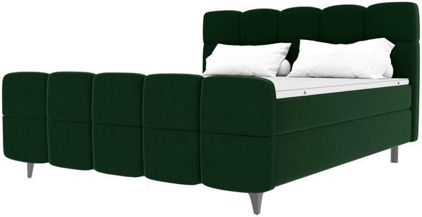 Boxspringbett Luna - Samtstoff - dunkelgrün - 160x200 cm