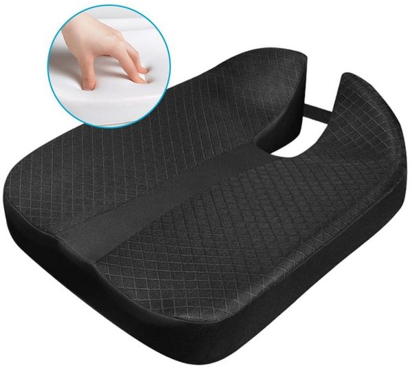 OSTWOLKE Sitzkissen für Autositz Fahrer - Ergonomische Sitzerhöhung aus Memory-Schaum, Anti-Rutsch-Sitzkissen mit U-Form Design