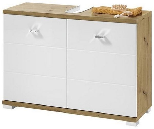 Badmöbel POOL Waschbeckenunterschrank Artisan Eiche weiß