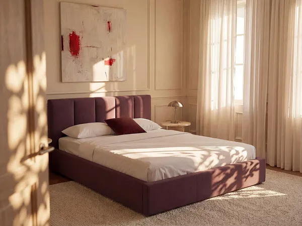 Vente-unique - KILACLO Bett Stoff Rot - B 213 cm x H 106 cm x L 190 cm