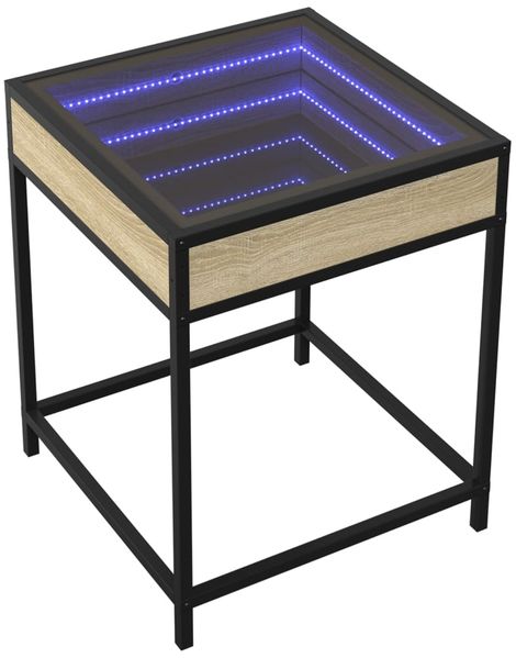 vidaXL Couchtisch mit Infinity-LED Sonoma-Eiche 40x40x51 cm 847673 Bild 3