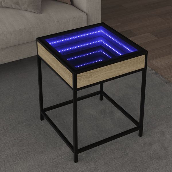 vidaXL Couchtisch mit Infinity-LED Sonoma-Eiche 40x40x51 cm 847673